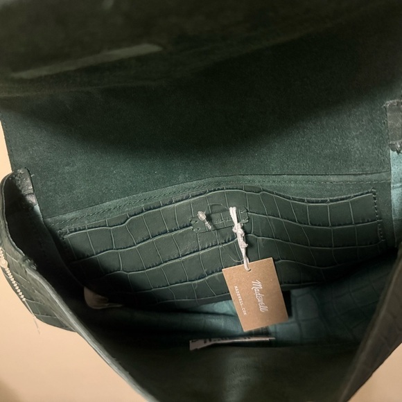 Madewell The Abroad Croc Embossed Leather Edition Crossbody Shoulder Bag - Picture 9 of 10